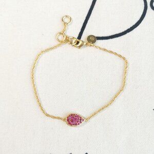 Julie Vos Bracelet - Pavé Teardrop - Pink Tourmaline Gold
